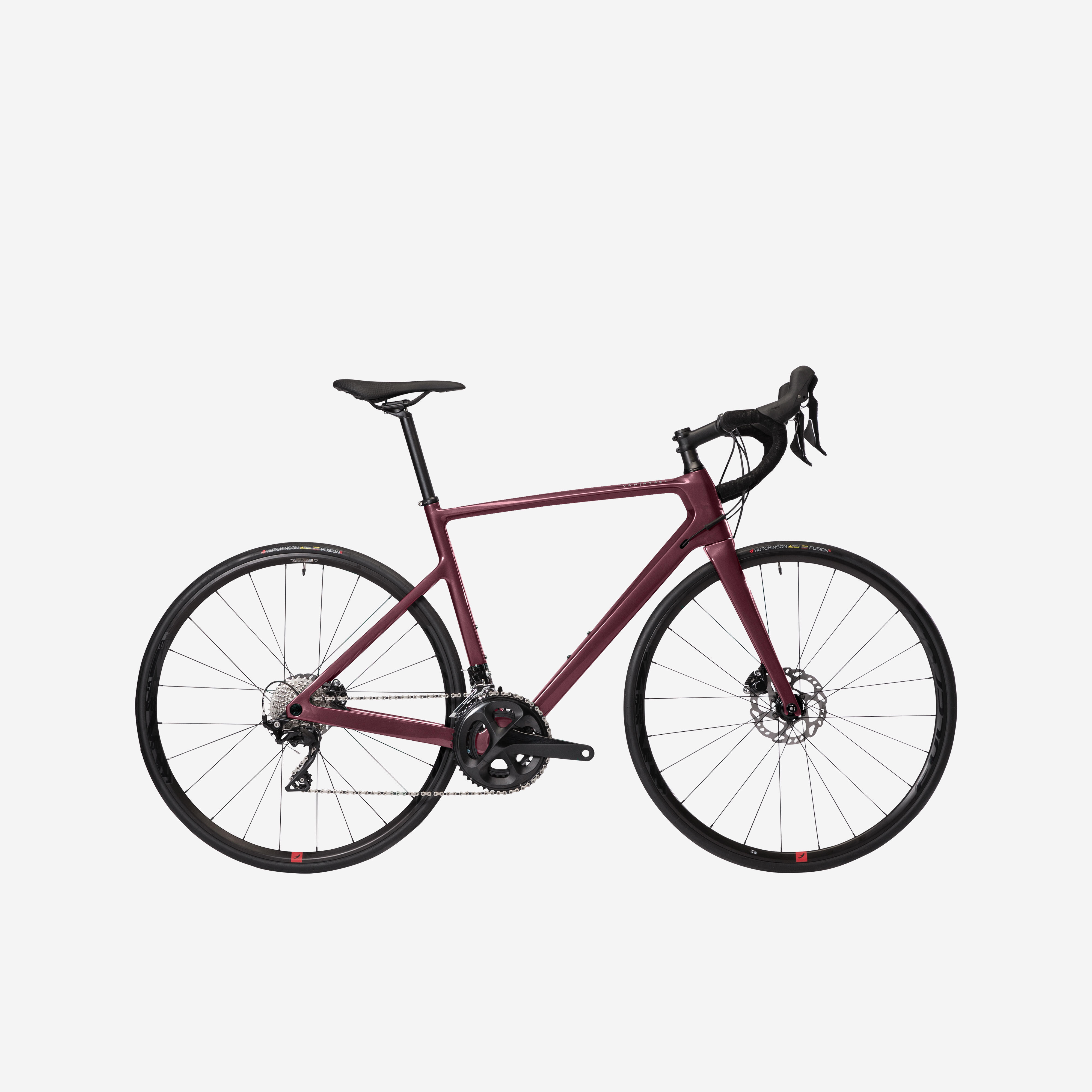 VAN RYSEL Dámsky cestný bicykel EDR karbónový rám a kotúčové brzdy Shimano 105 bordový červená 2XS 2025-VAN RYSEL